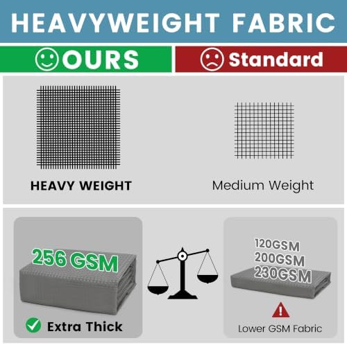 256GSM Heavyweight Ringless Waffle Shower Curtain with Liner, 71x74