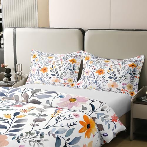 Feelyou Wildflower Cotton Duvet Cover Queen Size