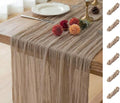 FEXIA 6Pcs Nude Brown Cheesecloth Table Runner Wedding Boho Decor