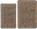 Taupe Bathroom Rugs Sets 2 Piece – Absorbent and Washable Bath Mat
