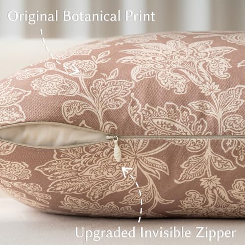 a moment Set of 2 Decorative Floral Linen Throw Pillow Covers,Vintage