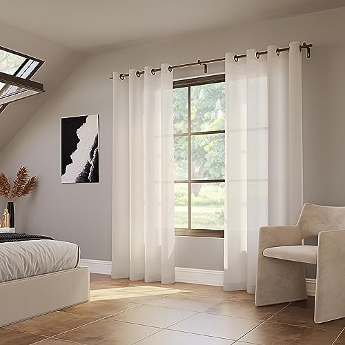 Archaeo Slub Textured Linen Blend 2-Pack Black Hardware Grommet Top