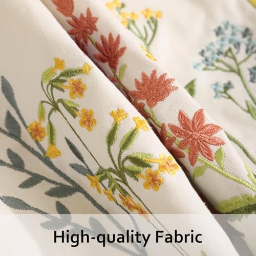 Embroidered Throw Pillow Covers 20x20 Pack of 2 Birds and Flowers