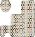 Mid Century Bath Mat Vintage Geometric Retro Colorful Minimalist