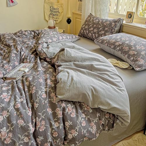 Floral Duvet Cover Set, Soft Comfort Cotton Bedding Comforter Cover