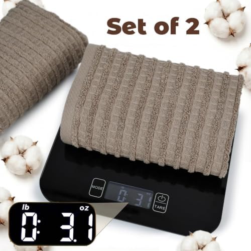 Cleanbear Waffle Hand Towels for Bathroom & Kitchen, 13” x 28”