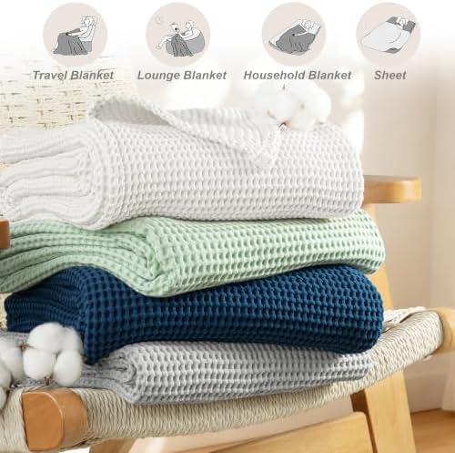 Exclusivo Mezcla 100% Cotton Waffle Blanket Queen Size for Bed