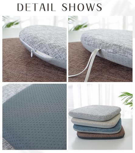 High Resilience Memory Foam Chair Cushion 17"x17"x2" Set of 2 Square