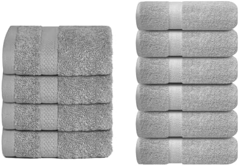 Infinitee Xclusives Grey Towel Bundle - Includes 4 Washcloths and 6