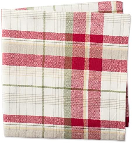DII Orchard Plaid Collection Linen Tabletop Essentials, Napkin Set