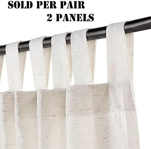 H.VERSAILTEX Living Room Linen Curtains Home Decorative Tab Top