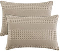 PHF 100% Cotton Waffle Pillow Shams King Size, 2 Pack 20" x 36" Soft