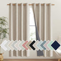 NICETOWN Oatmeal Bedroom Full Blackout Linen Curtain Panels Set of 2