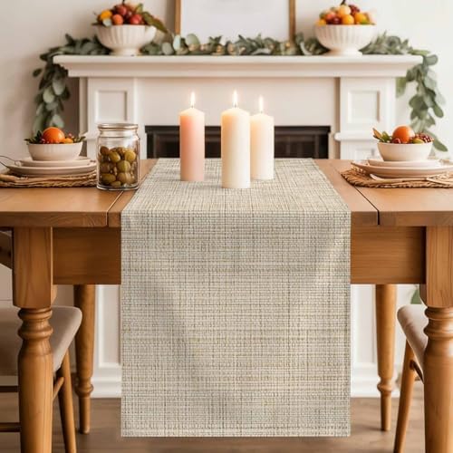Beige Rustic Table Runner 108 Inches Long Farmhouse Dress Scarves