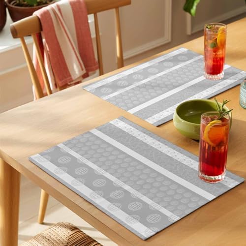 Placemats Set of 8, Farm Fruits Woven Placemat, Linen Place Mats for