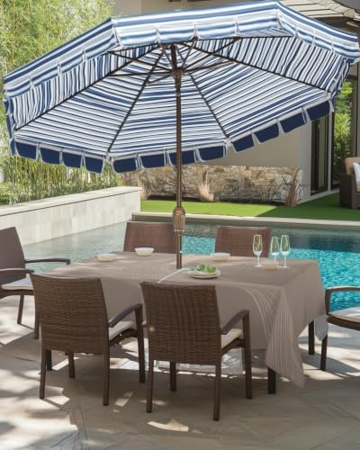 52x70 Inch Outdoor Tablecloth with Umbrella Hole Zipper Rectangle Warm