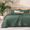 Bedsure Quilts Queen Size Bedspread, Thin Comforter, Dark Green