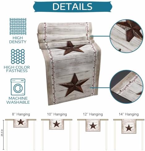 Country Star Table Runner and Placemats Set of 4 Farmhouse Barn Rustic
