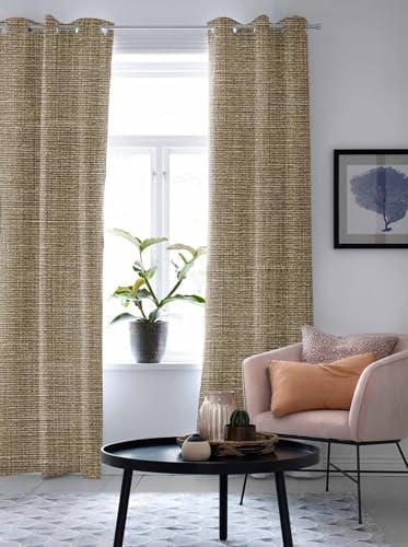 Curtains 96 Inches Long 2 Panels, Vintage Brown Grommets Window