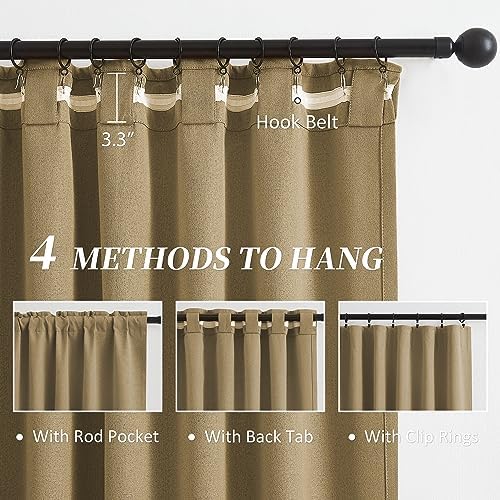 KEQIAOSUOCAI Burlap Linen Blackout Curtains for Ceiling Living Room