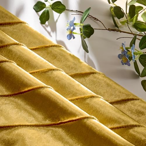 GIGIZAZA Decorative Gold Velvet Stripe Throw Pillow Covers 20x20 Set