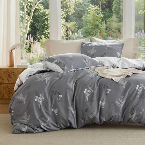 Bedsure Duvet Cover Queen Size - Reversible Floral Duvet Cover Set