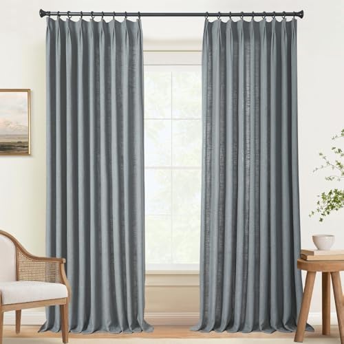 Linen Pinch Pleated Room Darkening Curtains 50W X 108L, 1 Panel