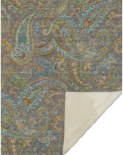 Addison Rugs ASB533 Taupe 50" x 70" Oversized Sherpa Throw Blanket