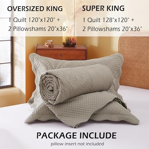 Cmfshape Oversize King Bedspread 128"x120",3 Piece California King