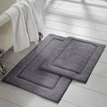 Modern Threads 2-Pack Solid Loop with Non-Slip Backing Bath Mat Set