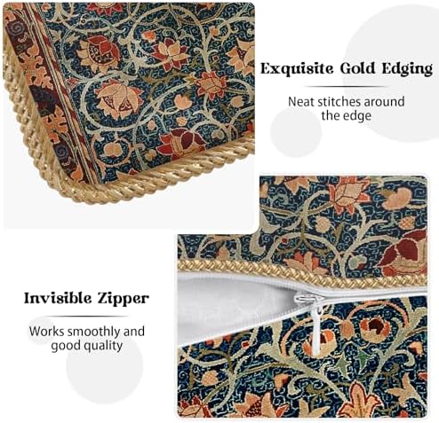 William Morris Vintage Floral Velvet Pillow Covers Set of 2 18x18 Inch