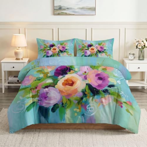 California King Duvet Cover Set Floral Fresh Floral Printed Duvet