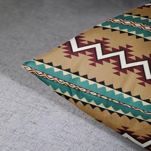 Emvency Throw Pillow Covers Set of 4, 18 x 18 Inch, Turquoise Brown