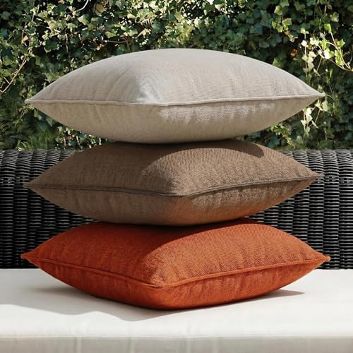 Fancy Homi Set of 2 Water Resistant Soft Chenille Decorative Outdoor