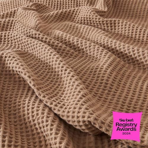 100% Cotton Taupe Blanket Full/Queen Size for Bed - Breathable and