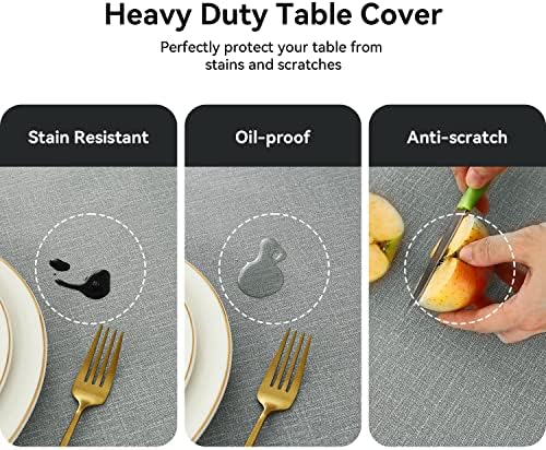 Romanstile Waterproof Vinyl Tablecloth Rectangle, 60 x 120 Inch, Light