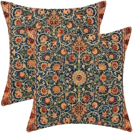 Boho Floral Pillow Covers 20x20 Set of 2, William Morris Flower