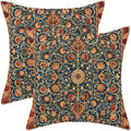 Boho Floral Pillow Covers 20x20 Set of 2, William Morris Flower