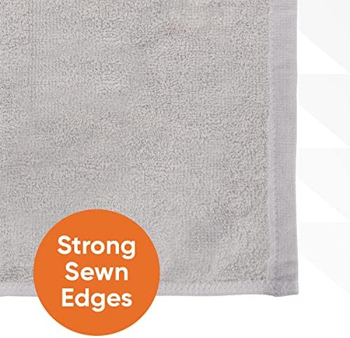 Superio Cotton Terry Washcloths Grey Towels 100% Cotton Cleaning Cloth