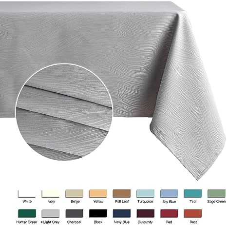 maxmill Jacquard Tablecloth Swirl Design Spillproof Wrinkle Free Heavy