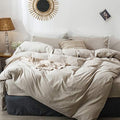 MooMee Duvet Cover Set 100% Washed Cotton Linen Like Cal King