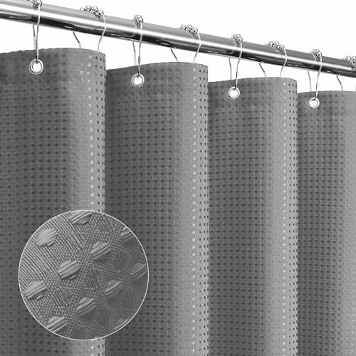 Gibelle Grey Cloth-Textured Shower Curtain, Hotel Style, 72 X 72