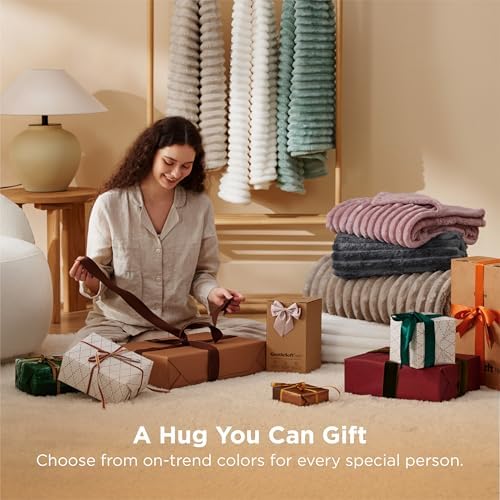 Bedsure Soft King Size Blankets for Bed Grey 108"x90"