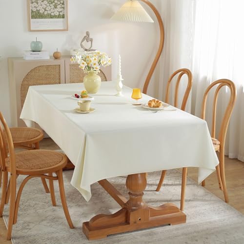 Waterproof Tablecloth, Linen Blend Rectangular Table Cover for Dining