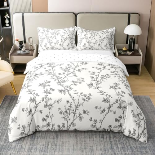 Erosebridal Floral 100% Cotton Duvet Cover Queen Flowers Boho Girls