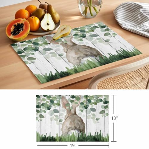 Placemats Set of 8, Easter Woven Placemat, Linen Place Mats for