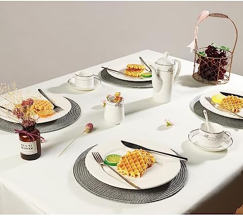 Round Placemats for Dining Table Set of 6,12.6 Inch Small Circle Place