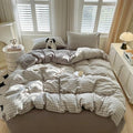 Modern Gingham Grid Duvet Cover Set, 100% Washed Cotton Plaid Boho