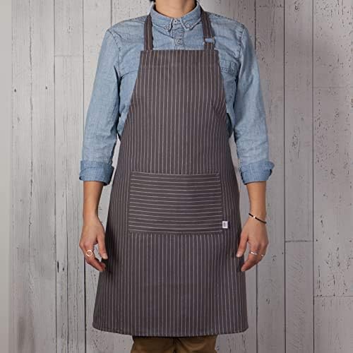 Now Designs Pinstripe Chef's Apron, Pinstripe Granite Gray