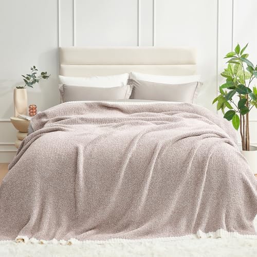 Snuggle Sac Queen Size Bedding Blanket Taupe,Super Soft Warm